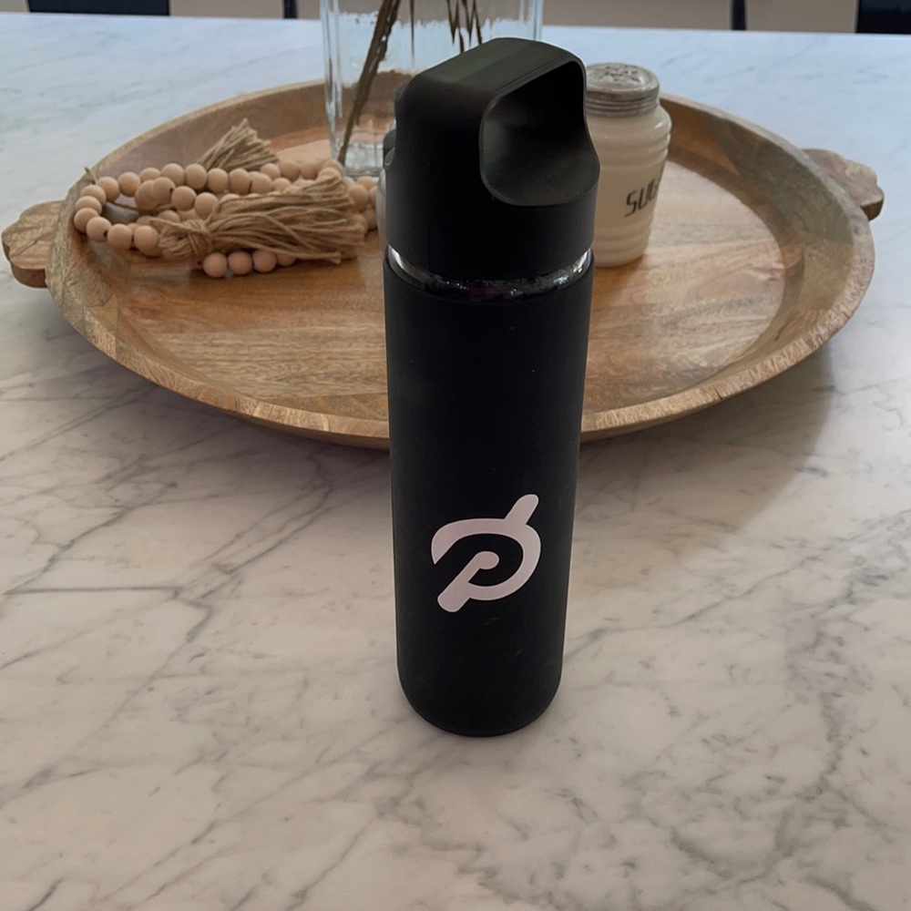 Peloton glass water bottle